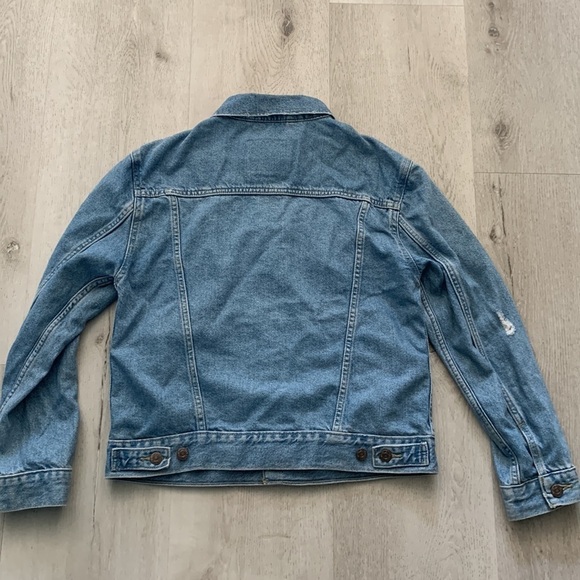 Levi’s‎ Denim Medium Wash Full Button Up Jacket Size Small Distressed - Picture 11 of 12